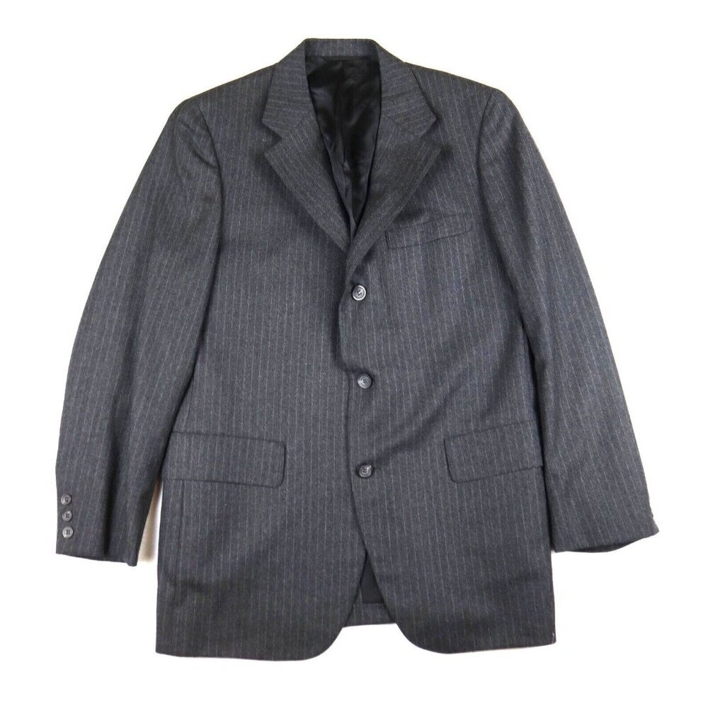 MEN'S GRAY PINSTRIPE BLAZER JACKET - REDWOOD & ROSS - SIZE 40R